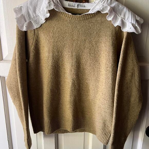 Next Tan Sweater w/ Statement Collar - Picture 3 of 7